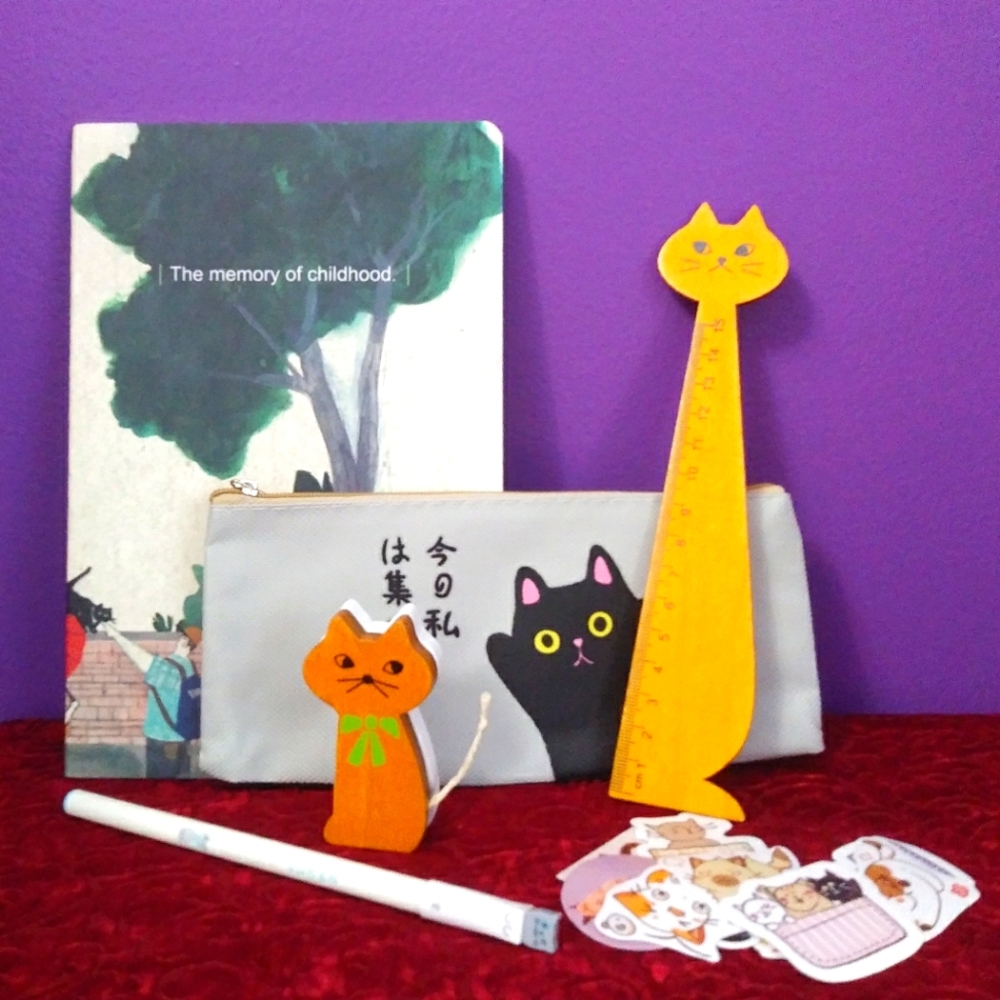 Cat Themed Stationery Set - Back to School